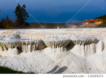 Thermal water in Egerszalok is colorful spa Thermal water in Egerszalok is colorful spa 110269255