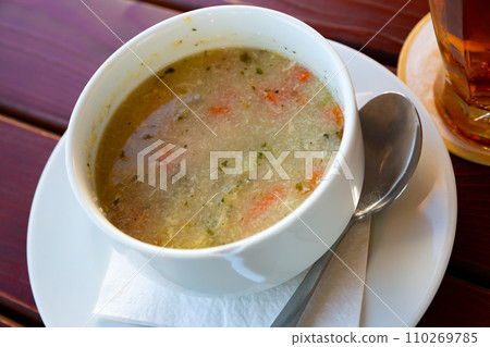 Polevka, traditional czech soup 110269785