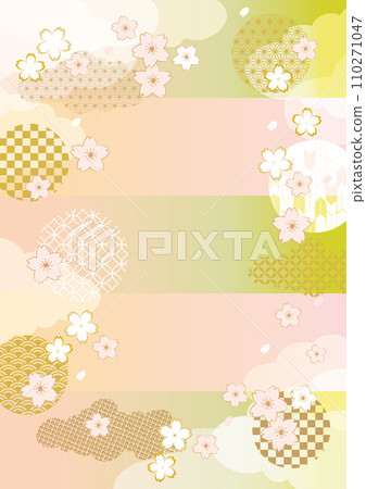 Cherry blossoms spring Japanese pattern background illustration Cherry blossoms spring Japanese pattern background illustration 110271047