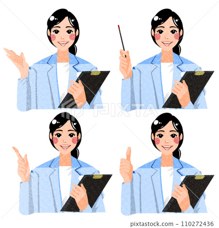 Doctor pointing pose set Doctor pointing pose set 110272436