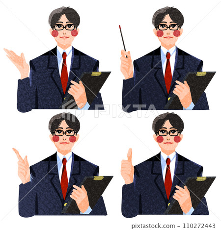 Doctor pointing pose set 110272443