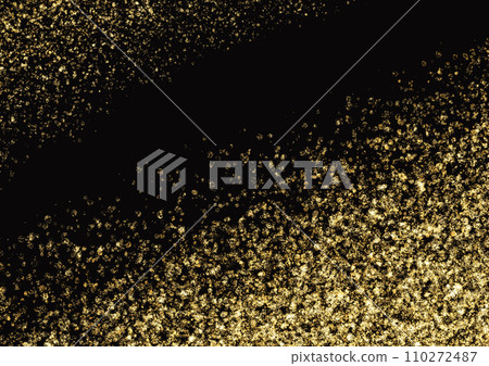 黑色背景上的金色閃光紋理背景材質 黑色背景上的金色閃光紋理背景材質 110272487