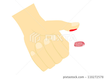 Put ink on your finger and put your thumbprint on it 110272578