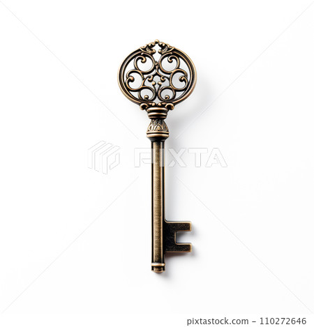Realistic modern simple key on white background , AI generated 110272646