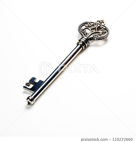 Realistic modern simple key on white background , AI generated 110272660