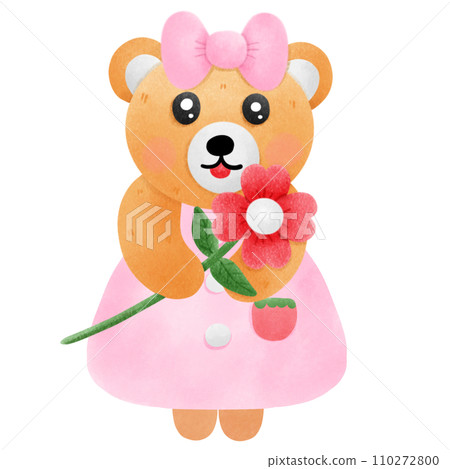 teddy bear with flowers teddy bear with flowers 110272800