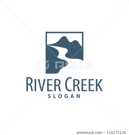 River logo, creeks, simple silhouette inspiration design river flow illustration template River logo, creeks, simple silhouette inspiration design river flow illustration template 110273126