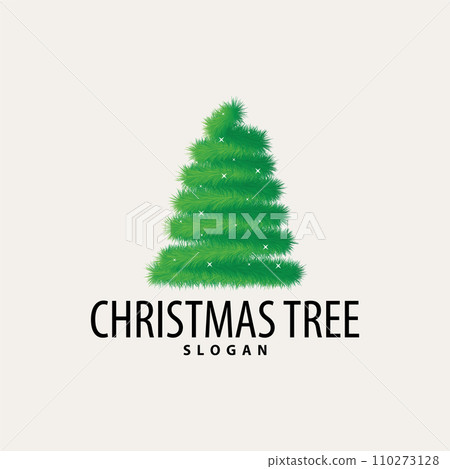 Simple Christmas tree logo design with abstract minimalist vector illustration christmas template Simple Christmas tree logo design with abstract minimalist vector illustration christmas template 110273128