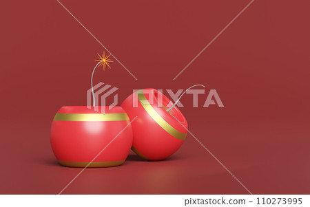 3d firework jar for festive chinese new year holiday. 3d render illustration 3d firework jar for festive chinese new year holiday. 3d render illustration 110273995