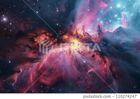 Creation of galaxies Interstellar clouds deep in the universe AI image 41 110274247