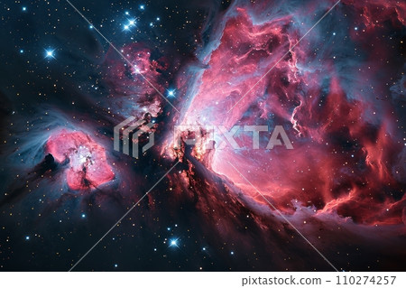 Creation of galaxies Interstellar clouds deep in space AI images 50 110274257