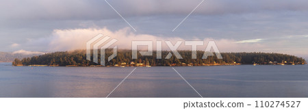Gulf Islands on the West Coast of Pacific Ocean. Canadian Nature Landscape Background. Gulf Islands on the West Coast of Pacific Ocean. Canadian Nature Landscape Background. 110274527