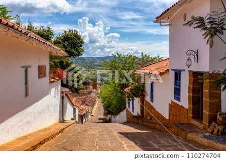 Heritage town Barichara, beautiful colonial architecture in most beautiful town in Colombia. 110274704