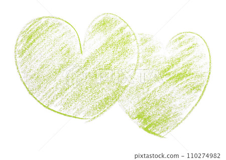 Green lined heart isolated on white background. 110274982
