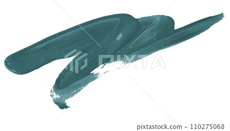 Green paintbrush isolated on white background. Deep lake color. 110275068