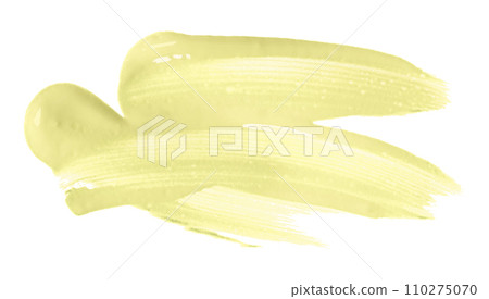 Yellow brush isolated on white background. Light yellow color. Yellow brush isolated on white background. Light yellow color. 110275070
