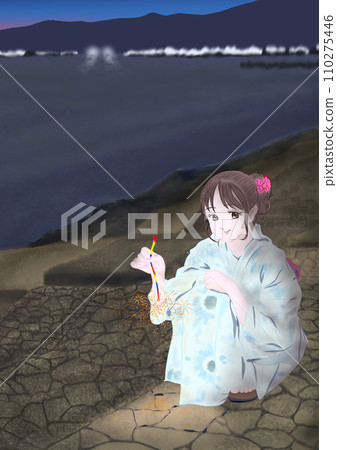 晚上在海灘上 晚上在海灘上 110275446