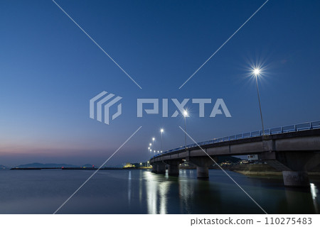 The sea and bridge before dawn The sea and bridge before dawn 110275483