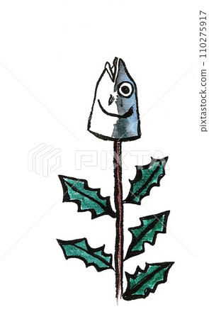 Setsubun sardine head and hiiragi Japanese traditional event hand-drawn Setsubun sardine head and hiiragi Japanese traditional event hand-drawn 110275917