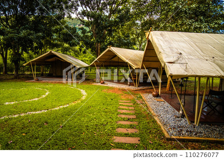 Tree House in Camping field in Khao Yai in Thailand Tree House in Camping field in Khao Yai in Thailand 110276077