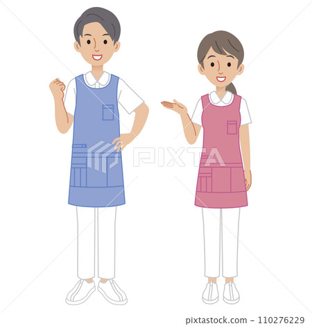 年輕男性和女性護理人員 110276229