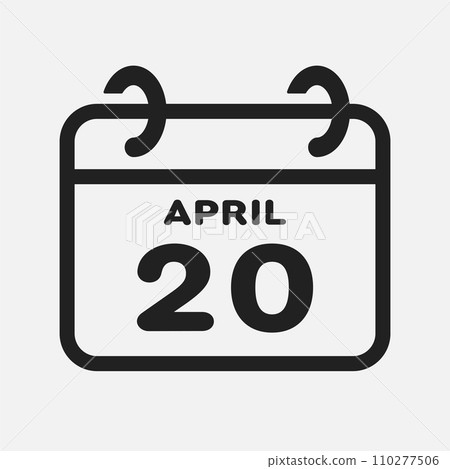 Icon page calendar day - 20 April 110277506