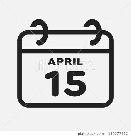Icon page calendar day - 15 April 110277512