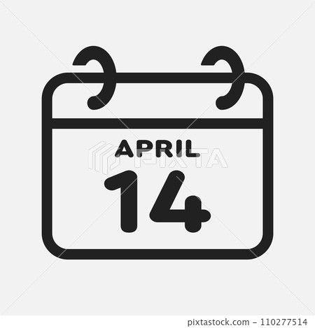 Icon page calendar day - 14 April 110277514