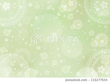Sakura lace glitter background green Sakura lace glitter background green 110277634