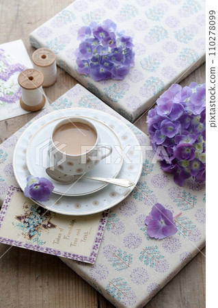 Flowers and tea Flowers and tea 110278099