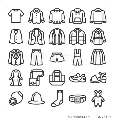 服裝時尚項目圖示集 服裝時尚項目圖示集 110278126