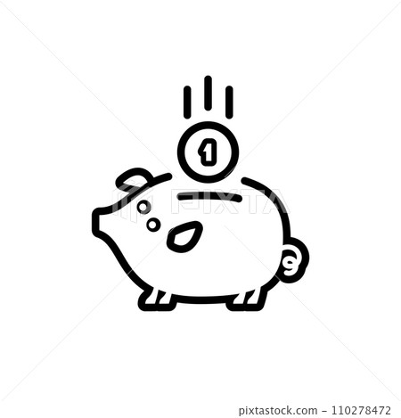piggy bank icon with coin symbol, made in line style piggy bank icon with coin symbol, made in line style 110278472