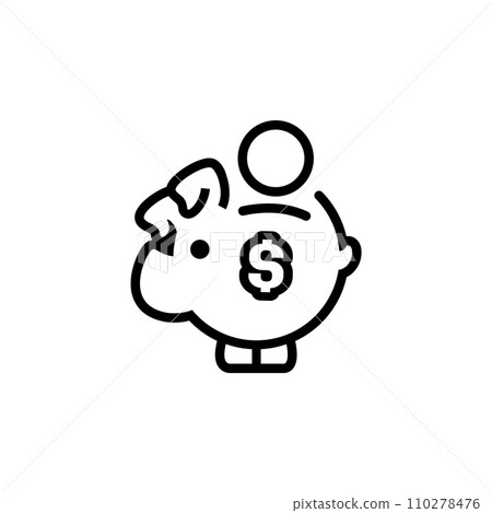piggy bank icon with coin dollar symbol, made... - Stock Illustration ...