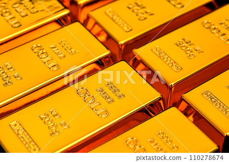 Close up photo a gold bar background Close up photo a gold bar background 110278674