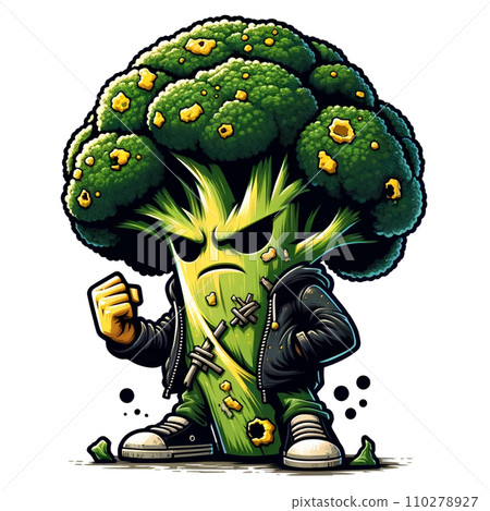 壞蔬菜人物AI插畫（青花菜） 110278927