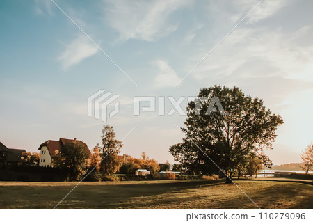 Scenic nature view. Autumn landscape in Latvia. Scenic nature view. Autumn landscape in Latvia. 110279096