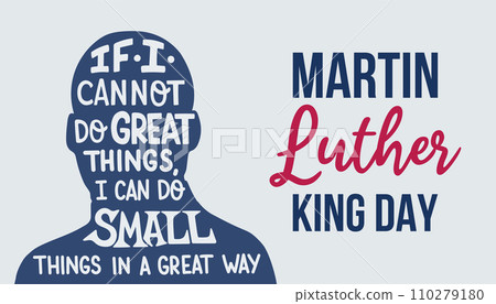 Martin Luther King Jr. Day typography greeting card design. MLK Day grey vector background Martin Luther King Jr. Day typography greeting card design. MLK Day grey vector background 110279180
