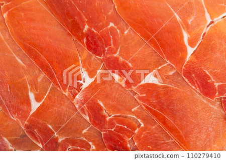 Spanish jamon iberico sliced.. Spanish jamon iberico sliced.. 110279410