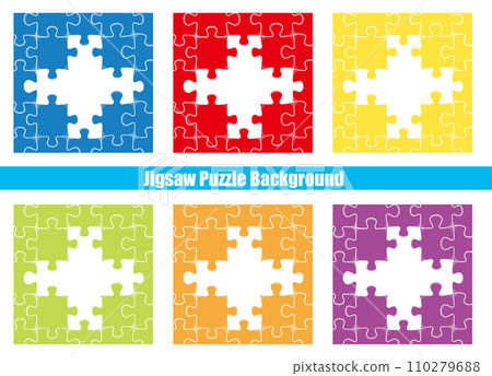 Puzzle business image infographic Jigsaw puzzle illustration set with the last 5 pieces missing 110279688