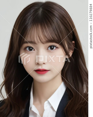Female model in a suit "AI generated image" 110279884