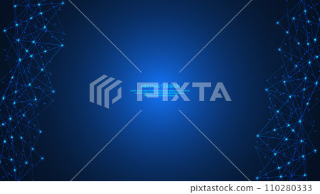 Abstract technology background with connecting the dots and lines. Global network connection, internet technology and digital communication concept. Vector illustration Abstract technology background with connecting the dots and lines. Global network connection, internet technology and digital communication concept. Vector illustration 110280333