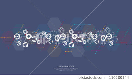 Cogs and gear wheel mechanisms. Concepts and ideas for hi-tech digital technology and engineering design. Vector illustration 110280344