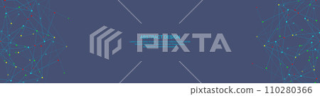 Abstract technology background of global network connection and communication with connecting the dots and lines for banner design or header. Vector illustration Abstract technology background of global network connection and communication with connecting the dots and lines for banner design or header. Vector illustration 110280366