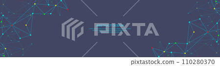 Abstract technology background of global network connection and communication with connecting the dots and lines for banner design or header. Vector illustration Abstract technology background of global network connection and communication with connecting the dots and lines for banner design or header. Vector illustration 110280370