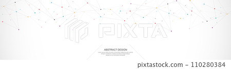 Abstract background and geometric pattern with connecting the dots and lines for banner design or header. Vector illustration Abstract background and geometric pattern with connecting the dots and lines for banner design or header. Vector illustration 110280384