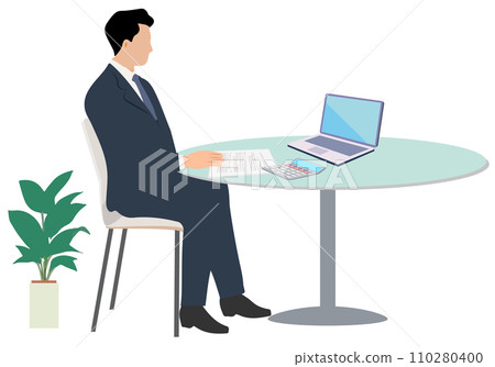 Flat color illustration of judicial scrivener, tax accountant, and accounting 110280400