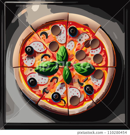 Pizza. Homemade pizza. Delicious pizza. Freshly made Italian margherita pizza with buffalo mozzarella and basil. Pizza with cheese, tomato sauce. Wood oven. World Pizza Day. February 9. 2024. Pizza. Homemade pizza. Delicious pizza. Freshly made Italian margherita pizza with buffalo mozzarella and basil. Pizza with cheese, tomato sauce. Wood oven. World Pizza Day. February 9. 2024. 110280454