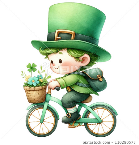 Boy wears green outfit for celebrate St. Patrick's day Boy wears green outfit for celebrate St. Patrick's day 110280575