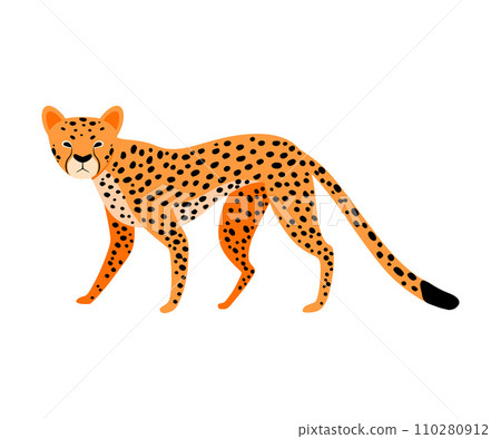 Orange Leopard. Vector illustration on a white background. Orange Leopard. Vector illustration on a white background. 110280912