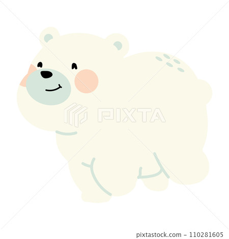 Cute polar bear  Running animal 110281605